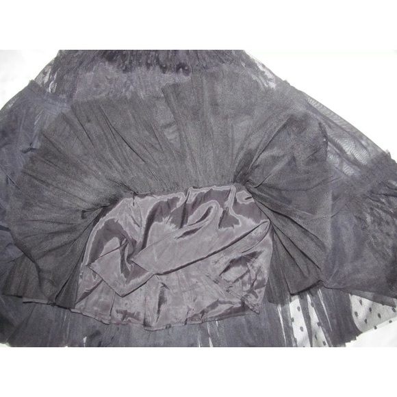 ANTHRO chiffon polka dot boned strapless dress 8 - Picture 3 of 7